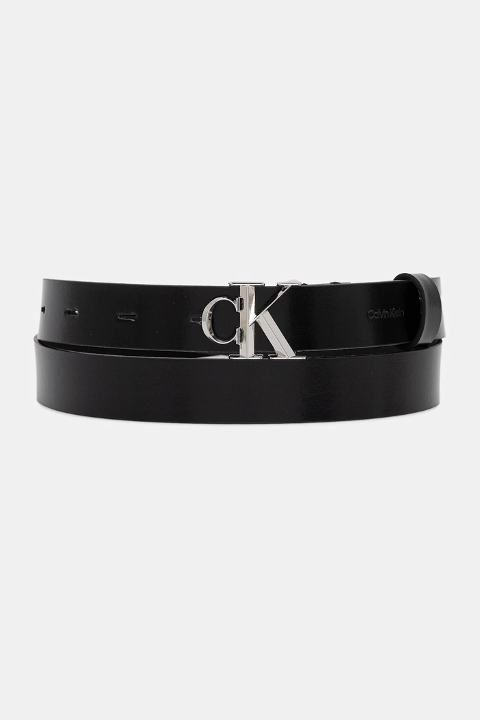 Calvin Klein ζώνη γυναικεία απομίμηση λείου δέρματος μαύρο LV04F7080G