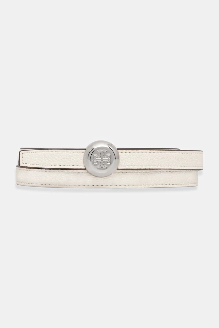 Tory Burch curea de piele Romy Reversible alb 175052.100