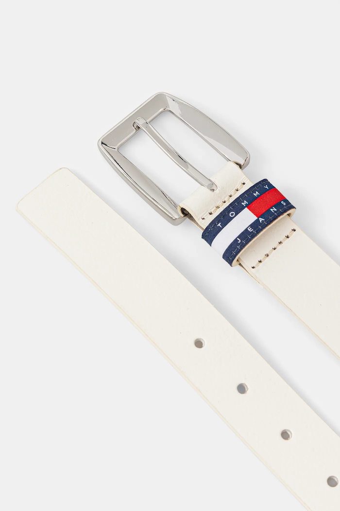 Tommy Jeans pasek skórzany AW0AW18099 beżowy SS26