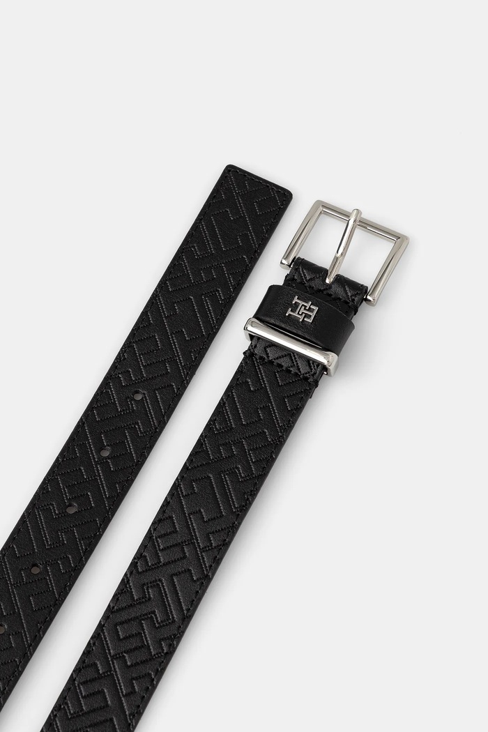 Kožený opasok Tommy Hilfiger AW0AW18110 čierna SS26