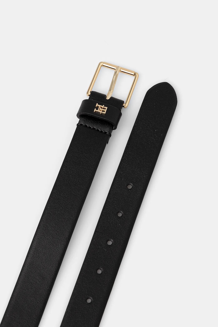 Kožený opasok Tommy Hilfiger AW0AW18251 čierna SS26
