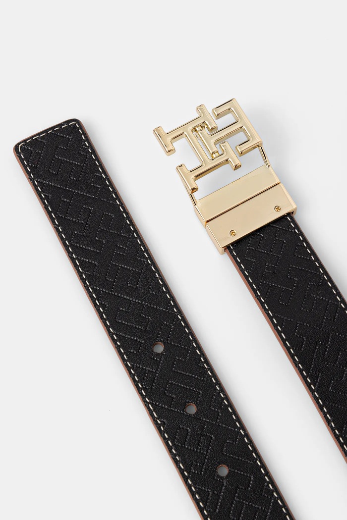 Dodatki Usnjen dvostranski pas Tommy Hilfiger AW0AW18256 rjava