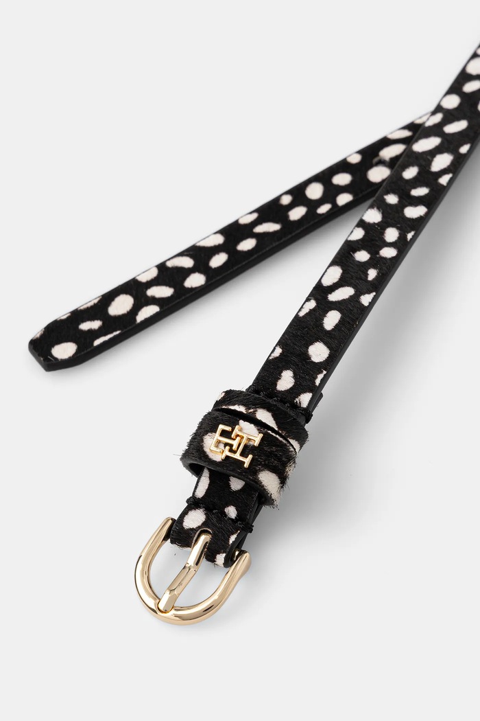Δερμάτινη ζώνη Tommy Hilfiger AW0AW18258 μαύρο SS26