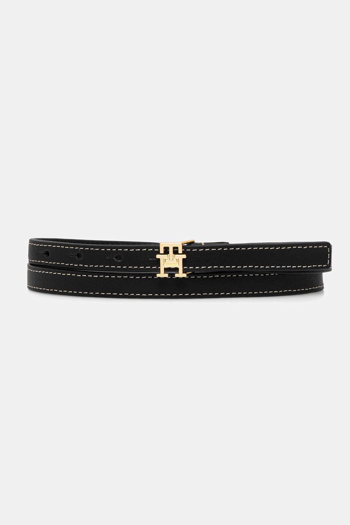 Tommy Hilfiger opasok dámsky kožený čierna AW0AW18275