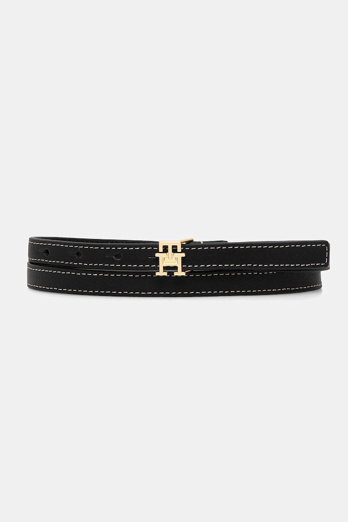 Tommy Hilfiger opasok dámsky kožený čierna AW0AW18275