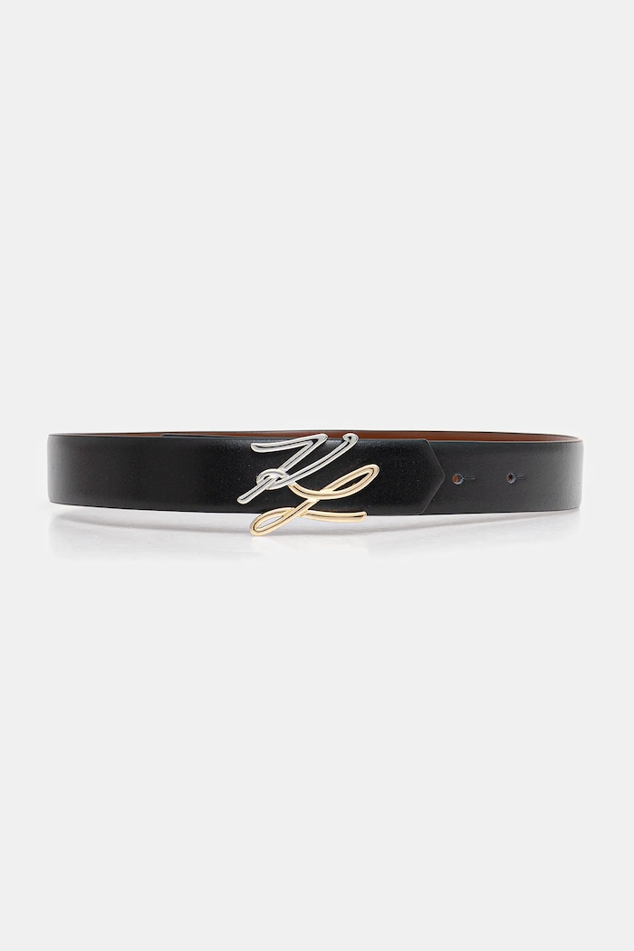 Karl Lagerfeld curea reversibilă pentru femei din piele K/AUTOGRAPH Gift Box negru B1W33044