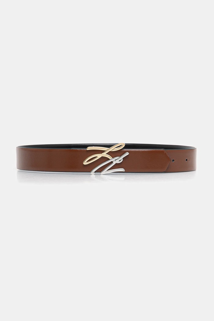 Karl Lagerfeld curea reversibilă pentru femei din piele K/AUTOGRAPH B1W33044 negru SS26