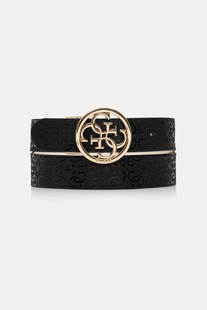 Guess pasek dwustronny damski z imitacji skóry STACEY czarny BW9319.P6135