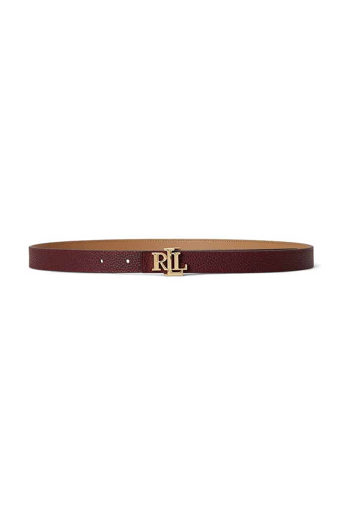 Lauren Ralph Lauren Pasek dwustronny damski skórzany bordowy 412P06811