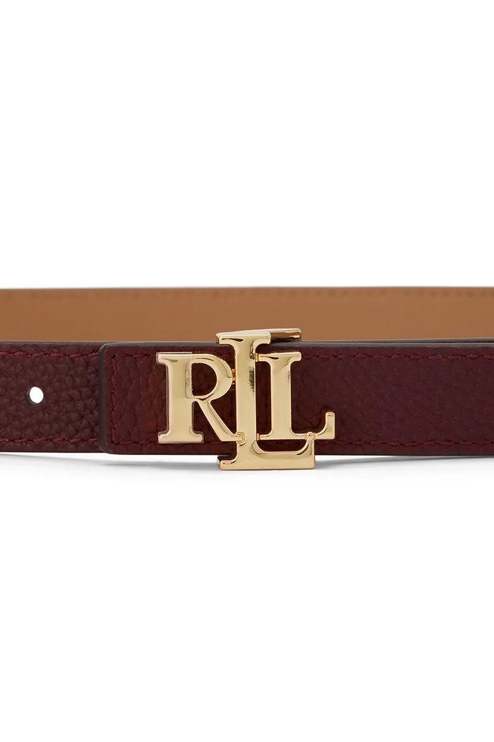 Akcesoria Lauren Ralph Lauren Pasek dwustronny damski skórzany 412P06811 bordowy
