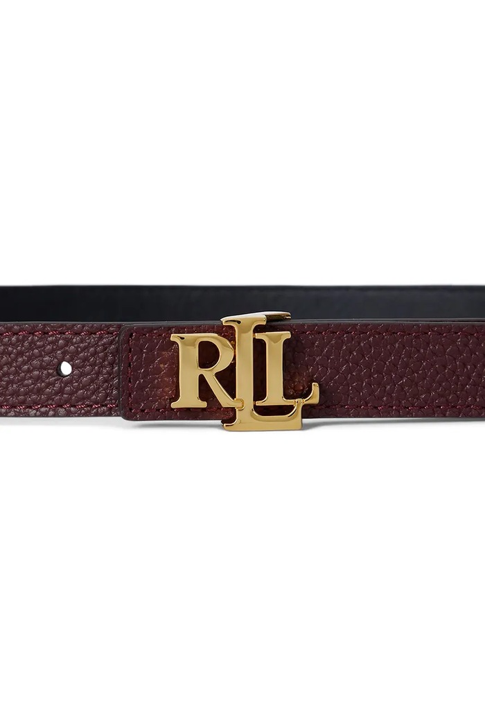 Doplnky Lauren Ralph Lauren obojstranný opasok dámsky kožený 412P06811 burgundské