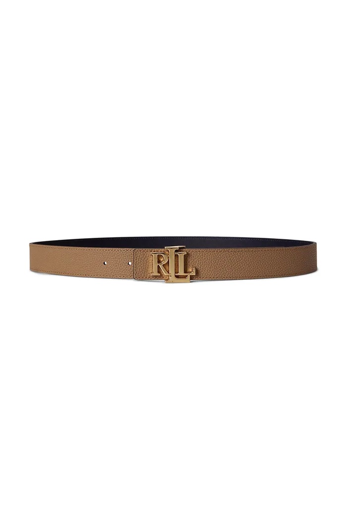 Lauren Ralph Lauren Pasek dwustronny damski skórzany brązowy 412P06812