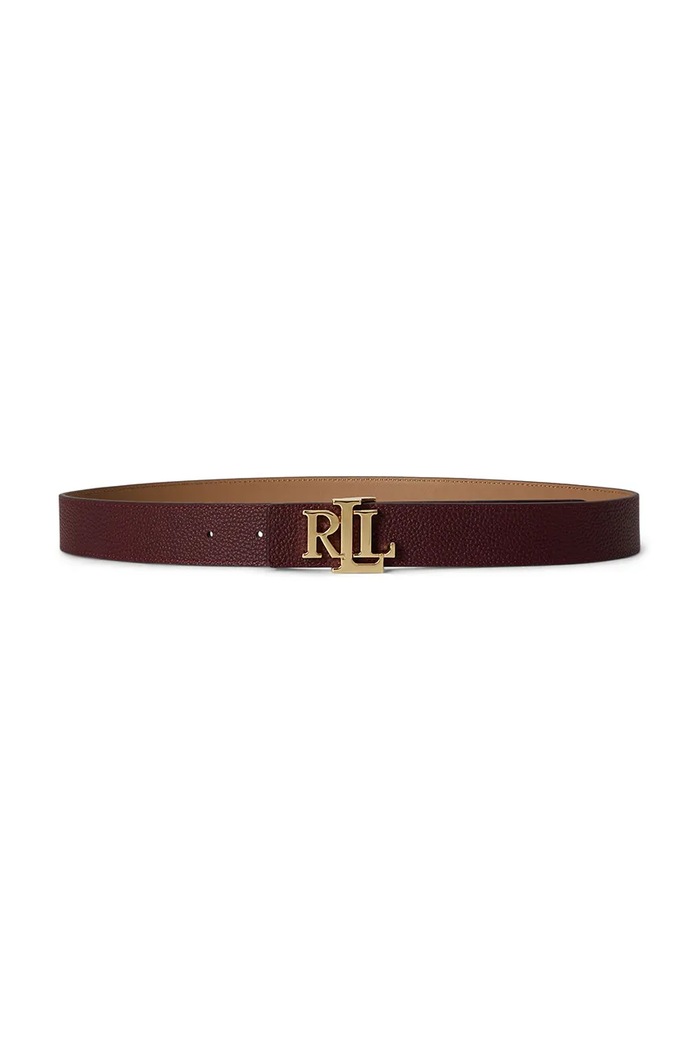 Lauren Ralph Lauren Pasek dwustronny damski skórzany bordowy 412P06812