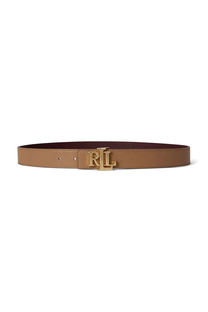 Lauren Ralph Lauren Pasek dwustronny damski skórzany 412P06812 bordowy SS26