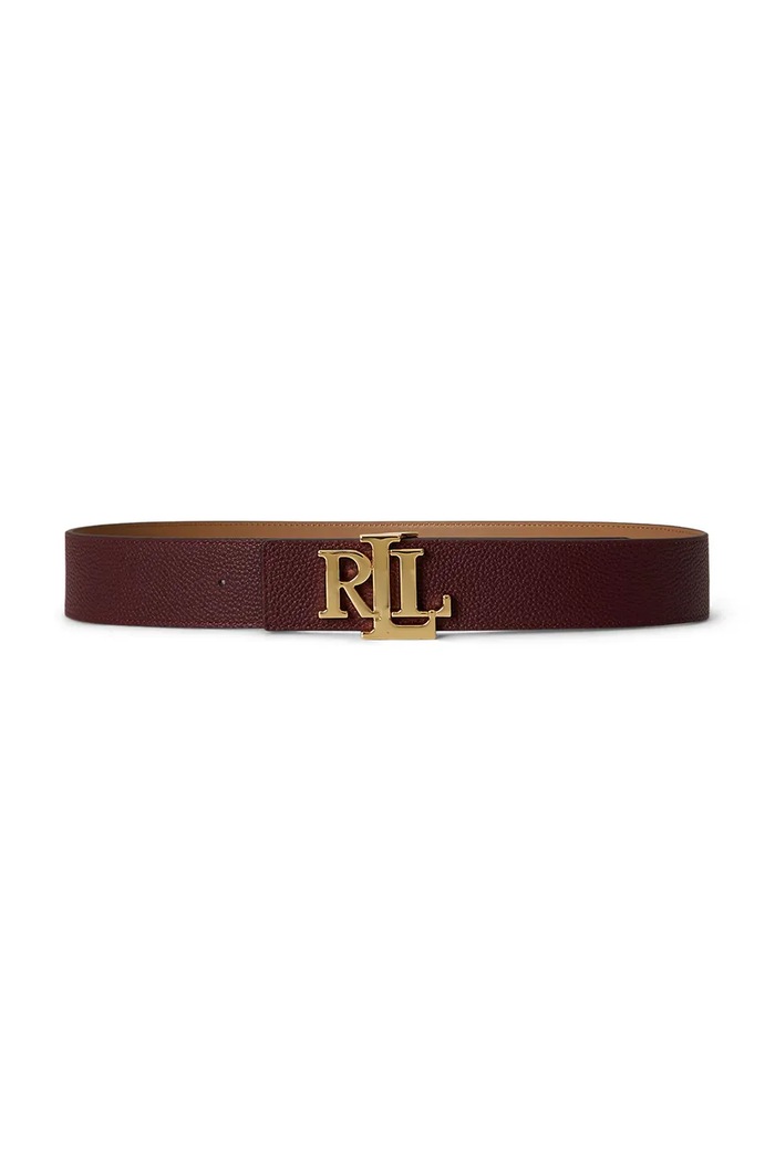 Lauren Ralph Lauren Pasek damski skórzany bordowy 412P06813