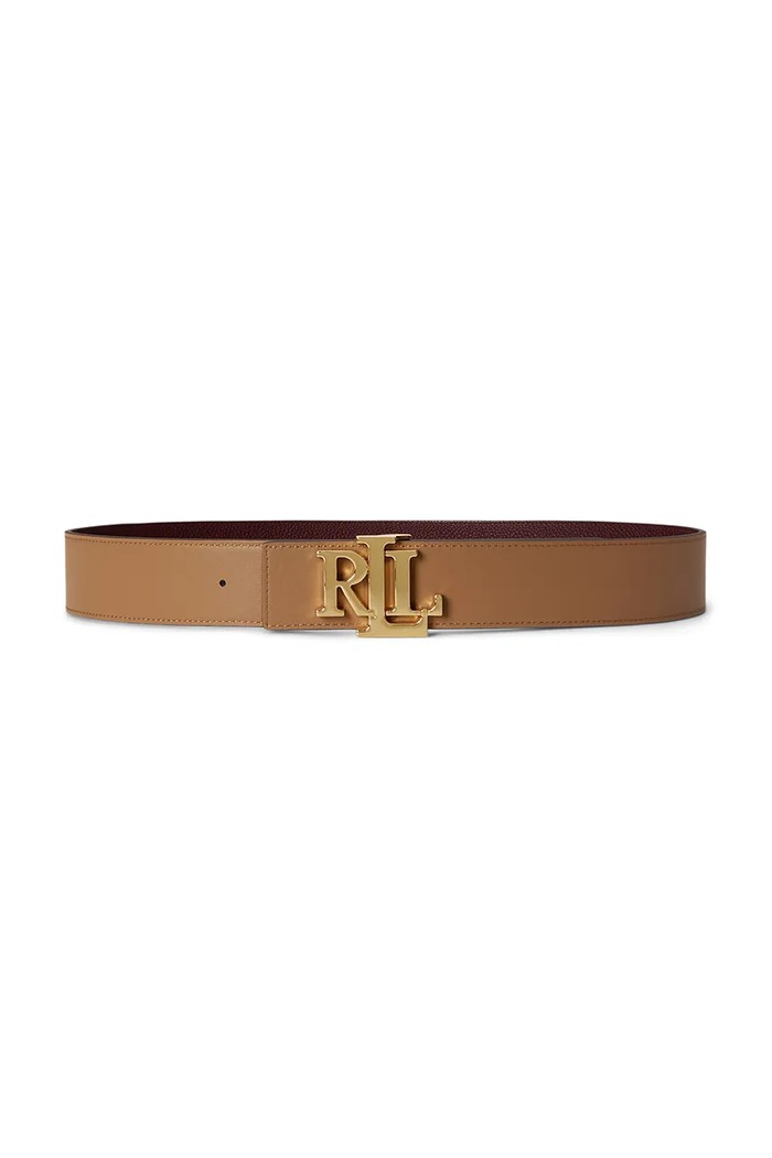 Lauren Ralph Lauren Pasek damski skórzany 412P06813 bordowy SS26