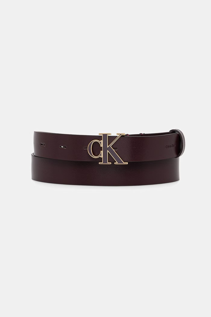 Calvin Klein opasok dámsky kožený burgundské LV04F7073G