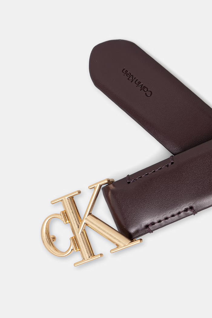Calvin Klein pasek damski skórzany LV04F7074G bordowy SS26