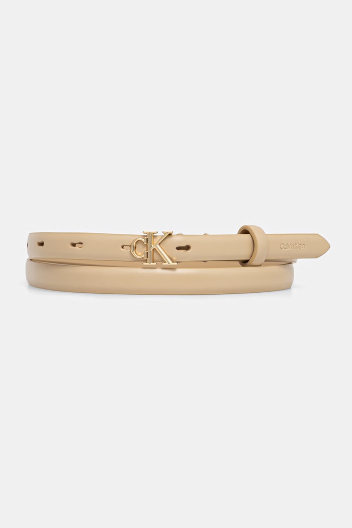 Calvin Klein opasok dámsky kožený béžová LV04F7085G