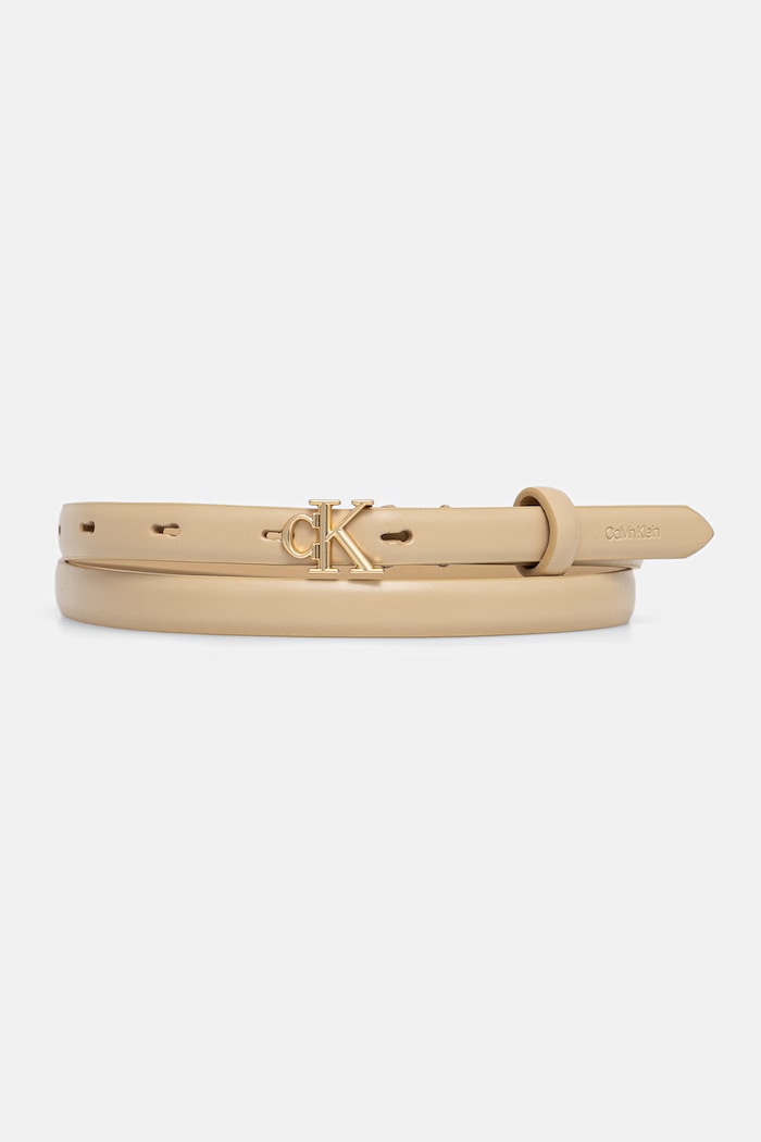 Calvin Klein opasok dámsky kožený béžová LV04F7085G