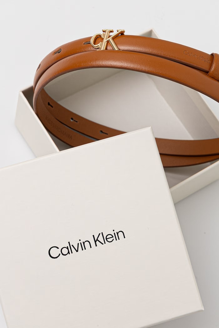 Doplnky Dámsky kožený opasok Calvin Klein LV04F7085G hnedá