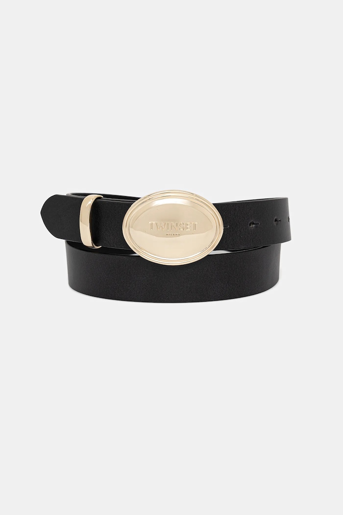 Kožený opasok Twinset čierna 261TA4130