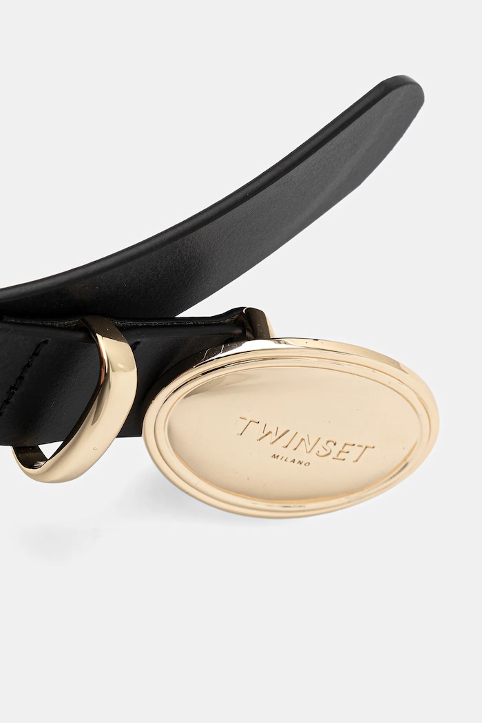 Kožený opasok Twinset 261TA4130 čierna SS26