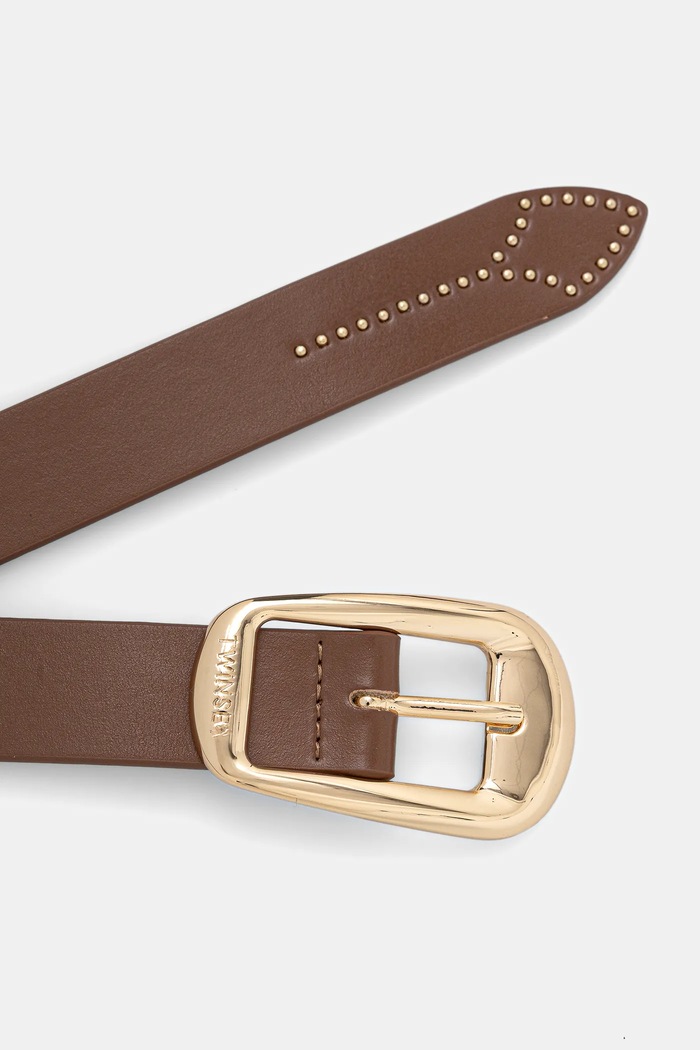 Kožený opasok Twinset 261TA4170 hnedá SS26