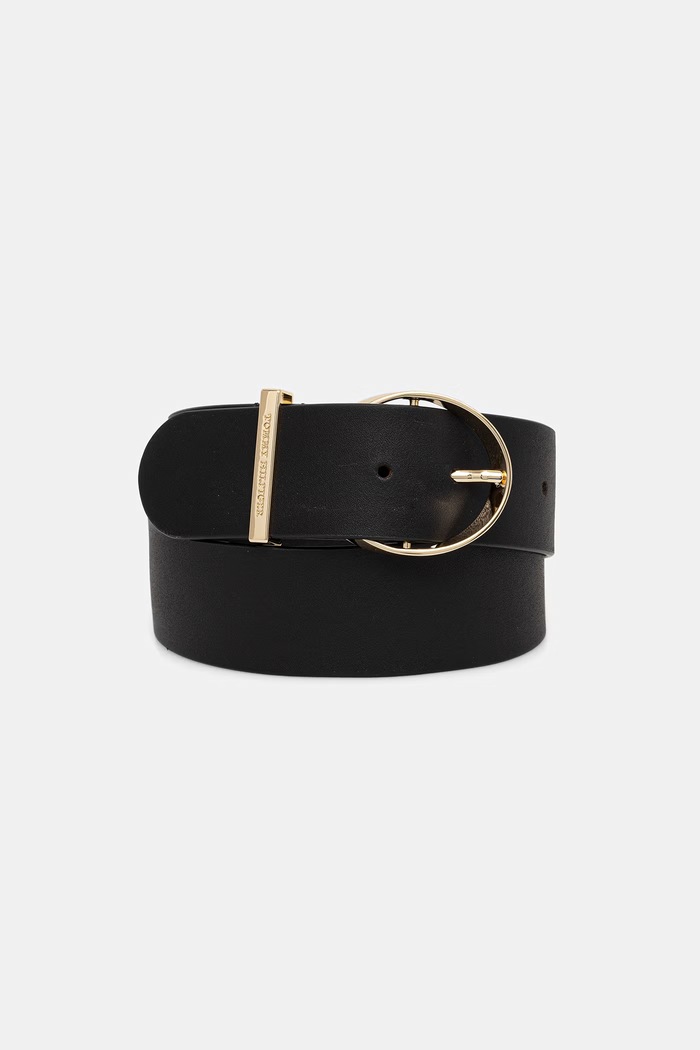 Tommy Hilfiger φαρδιά ζώνη γυναικεία δερμάτινη μαύρο AW0AW18563
