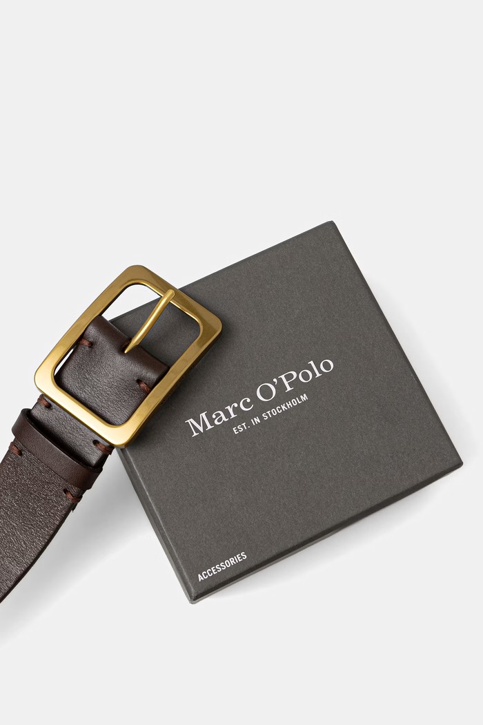 Doplnky Marc O'Polo opasok dámsky kožený 5000011525 hnedá