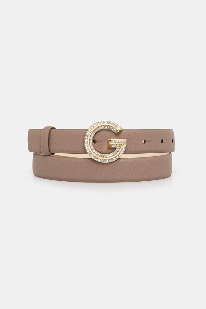 Guess pasek damski z imitacji skóry beżowy BW9341.P6225