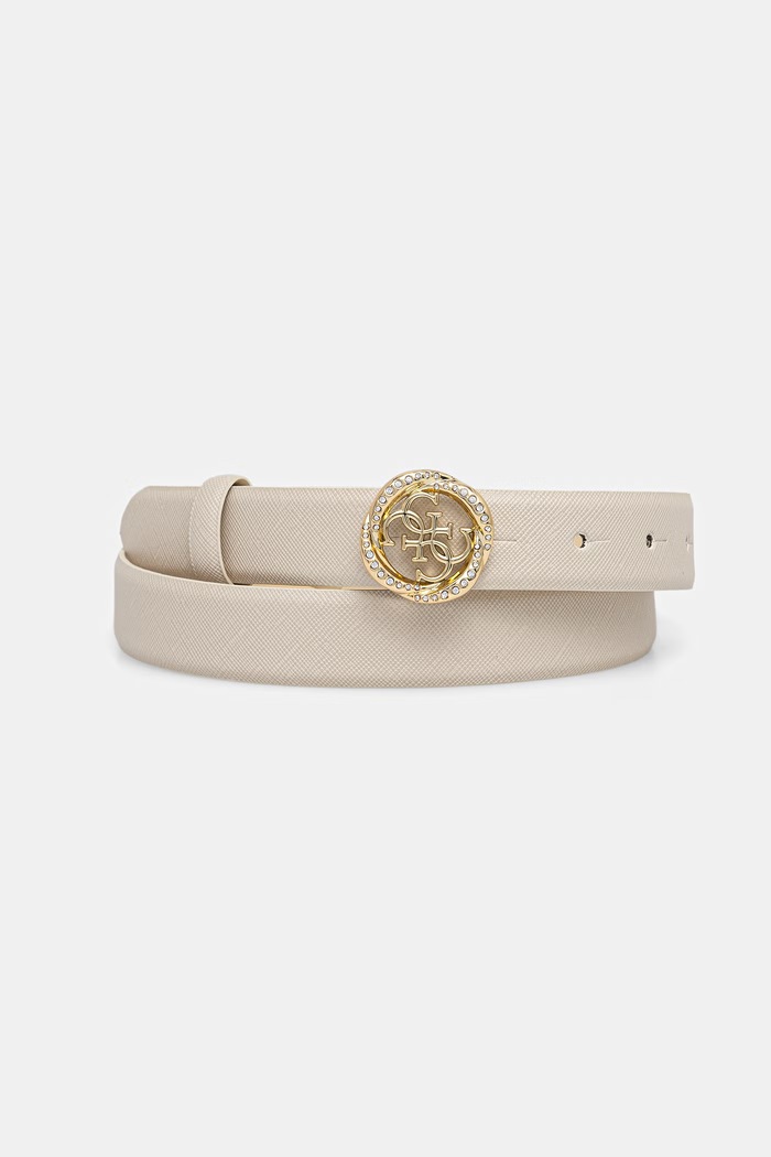 Guess pasek damski imitacja skóry licowej beżowy BW9343.P6225