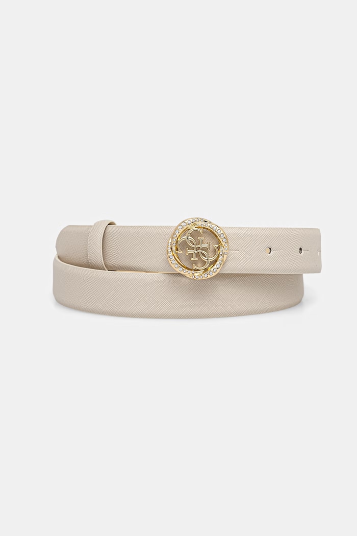 Guess pasek damski imitacja skóry licowej beżowy BW9343.P6225