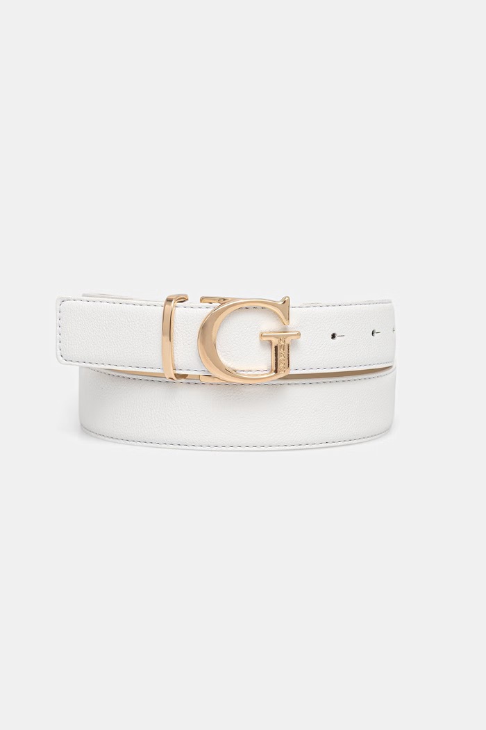 Guess pasek damski z imitacji skóry BIANCA biały BW9362.P6230