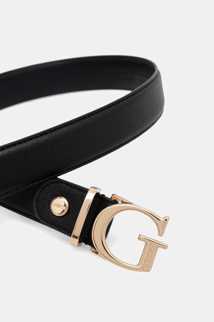 Guess pasek dziecięcy z imitacji skóry BIANCA BW9362.P6230 czarny SS26