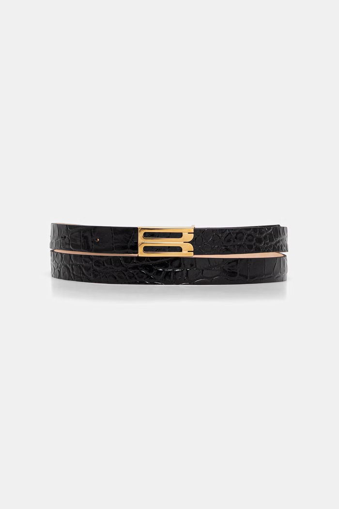 Victoria Beckham curea pentru femei, din piele Dorian negru B126AAC007439A