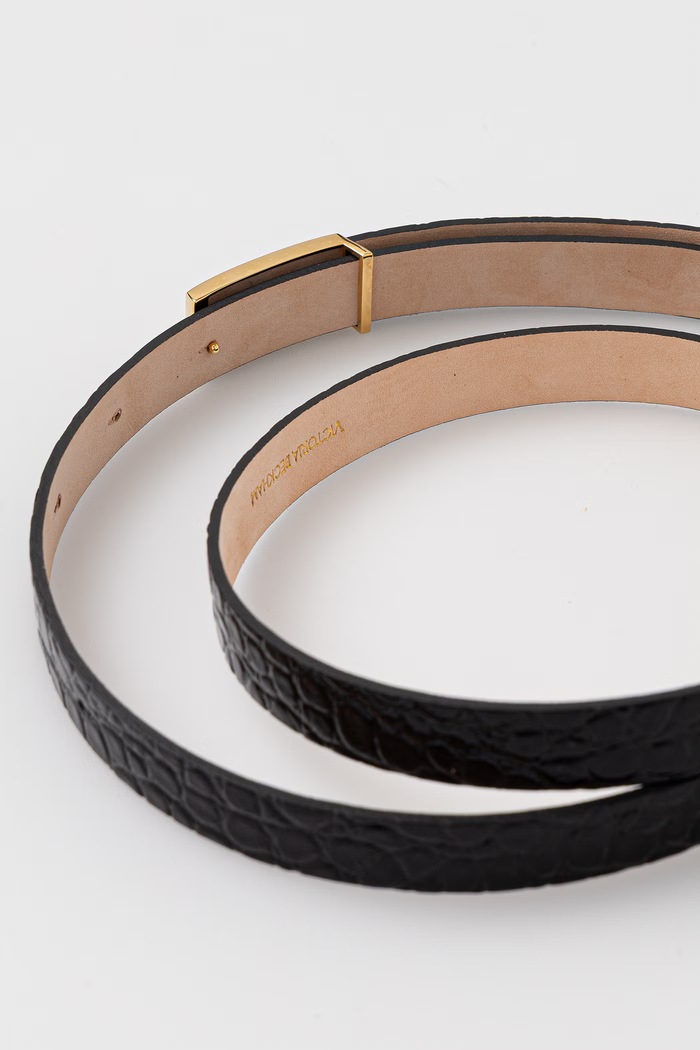 Victoria Beckham curea pentru femei, din piele Dorian B126AAC007439A negru SS26