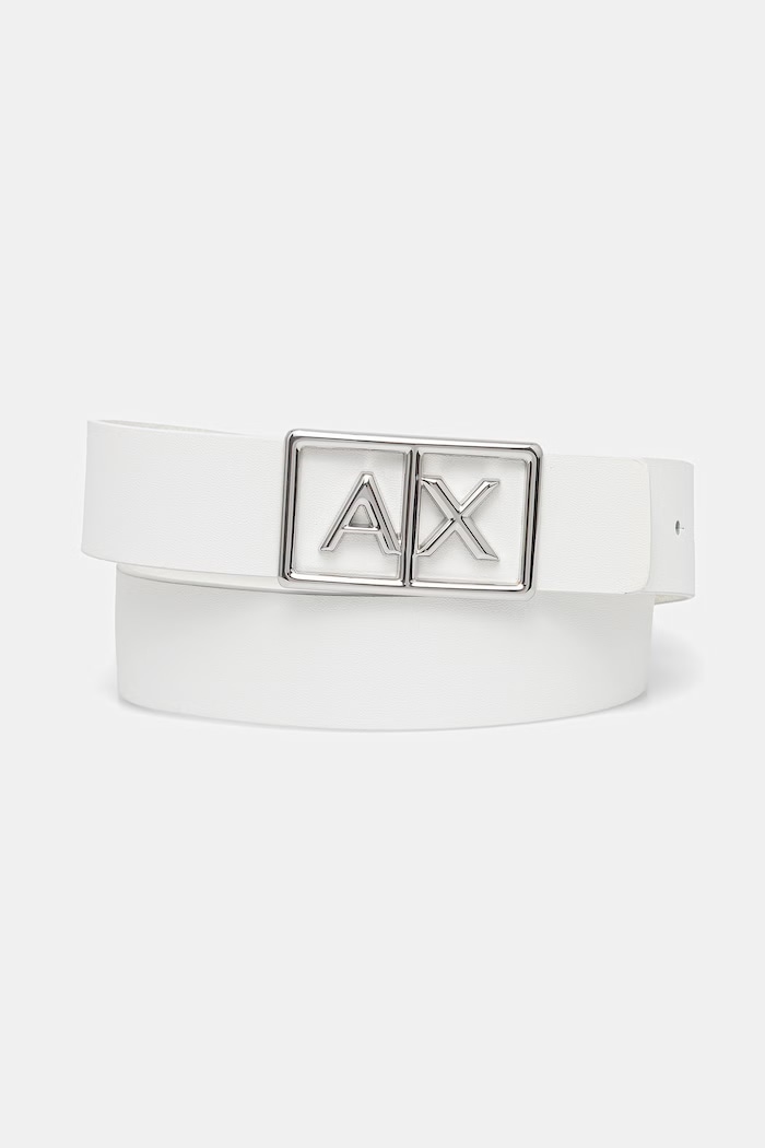 Armani Exchange curea reversibilă pentru femei, din piele alb XW000966.AF13953