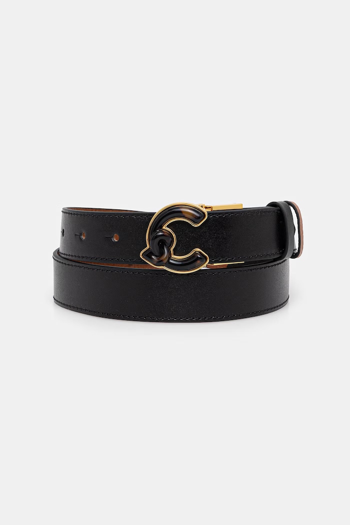 Coccinelle curea de piele cu două fețe Gift Box negru E3.UBK.11.06.01