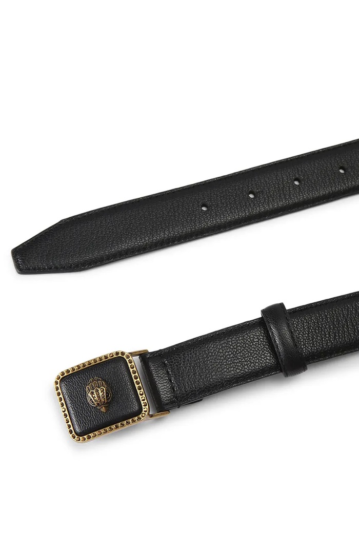 Kurt Geiger London dámsky kožený opasok Pimlico Belt 5633100109 čierna SS26