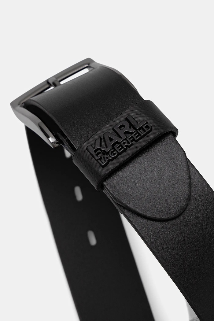 Kožený pásek Karl Lagerfeld 561431.815300 černá SS26