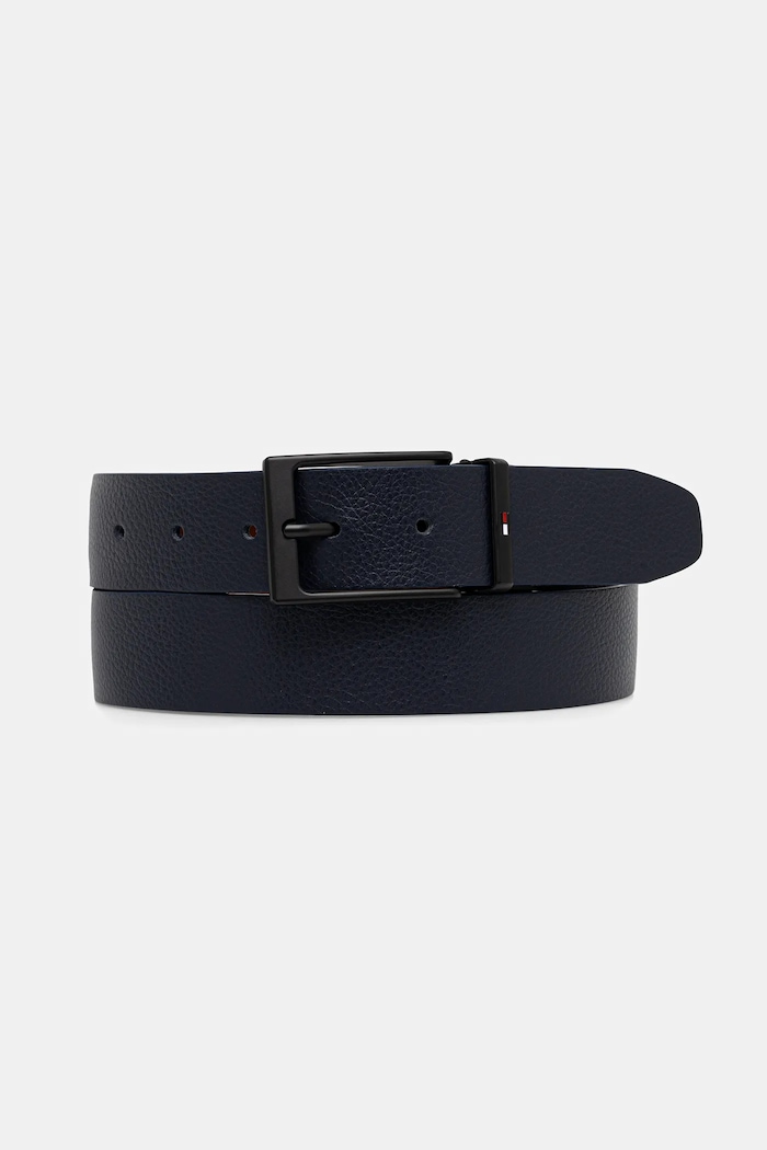 Δερμάτινη ζώνη Tommy Hilfiger σκούρο μπλε AM0AM13957