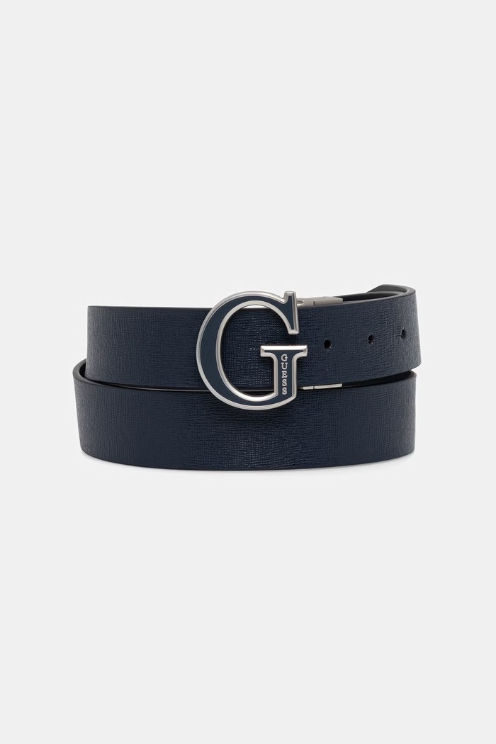 Δερμάτινη ζώνη Guess σκούρο μπλε BM7869.P6135
