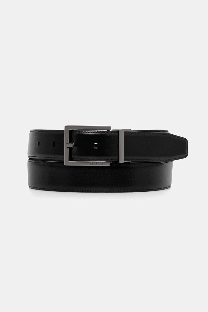 Αναστρέψιμη δερμάτινη ζώνη Calvin Klein μαύρο LV04D7052G