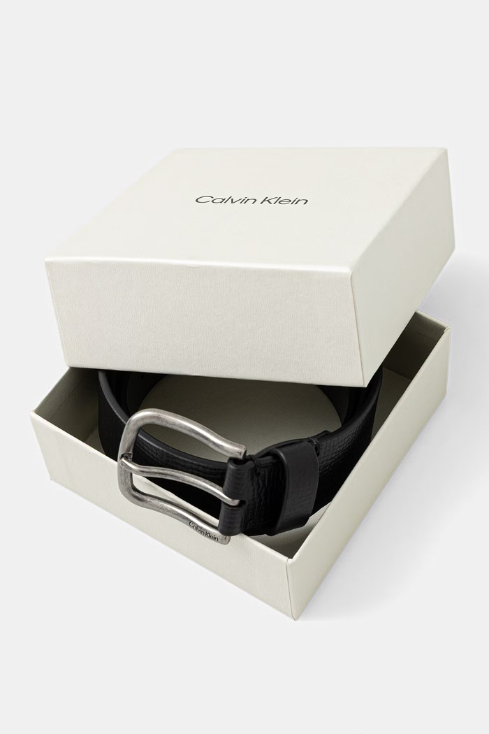 Doplňky Calvin Klein pásek pánský kožený LV04D7069G černá