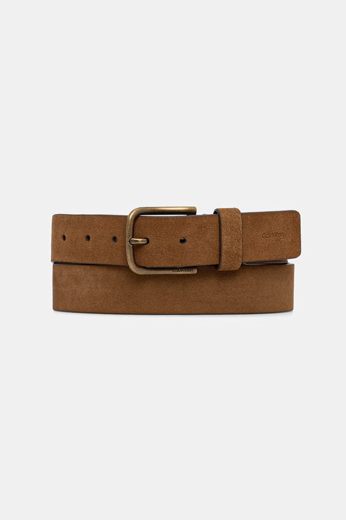 Calvin Klein pásek pánský semišový hnědá LV04D7070G