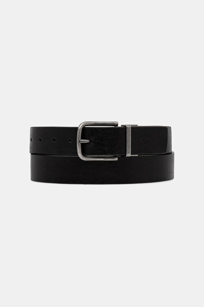 Calvin Klein dvostranski pas moški usnjeni črna LV04D7071G