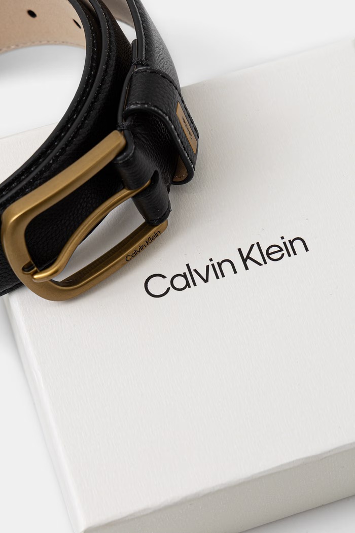 Doplňky Calvin Klein pásek pánský kožený LV04D7073G černá