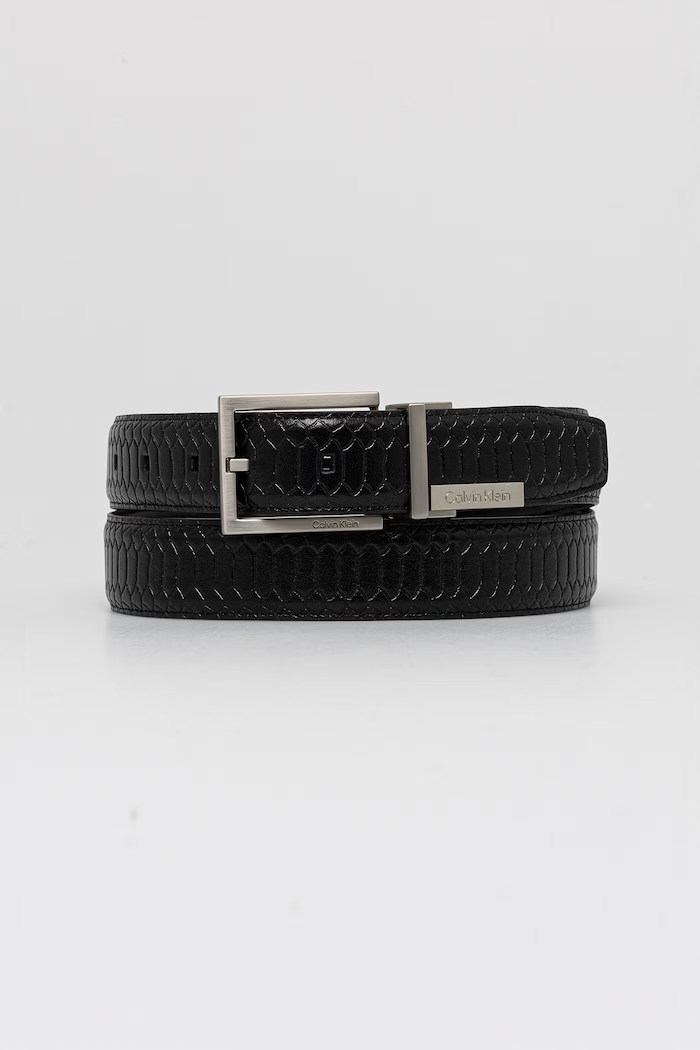 Calvin Klein oboustranný pánský kožený pásek černá LV04D7079G