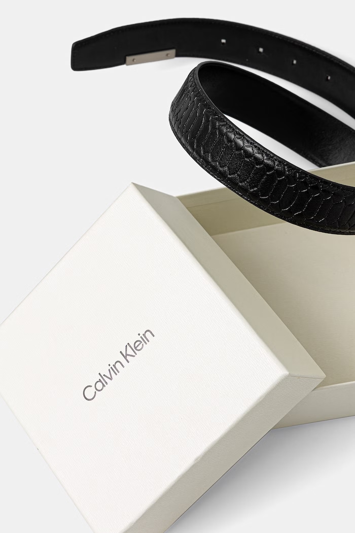 Doplňky Calvin Klein oboustranný pánský kožený pásek LV04D7079G černá